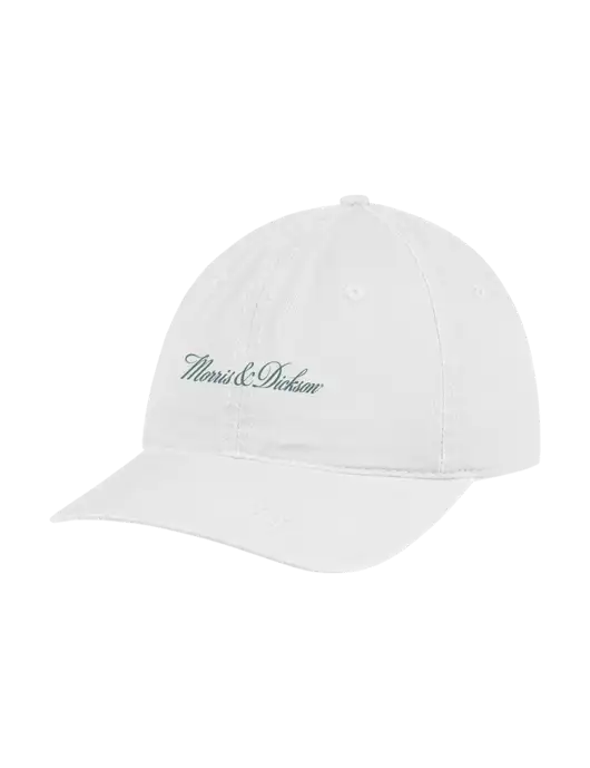 Garment Washed Unstructured Twill White Cap w/Morris & Dickson Logo
