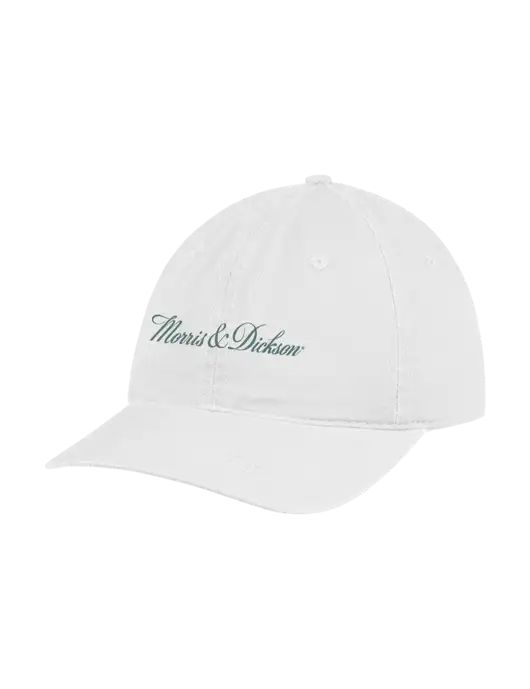 Garment Washed Unstructured Twill White Cap w/Morris & Dickson Logo