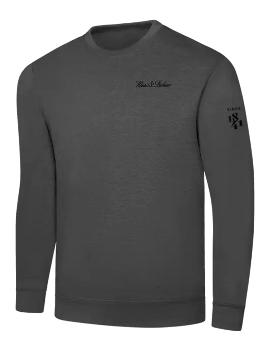 Charcoal 7.8 oz Ring Spun Crew Sweatshirt w/Morris & Dickson Logo, Since 1841 Logo