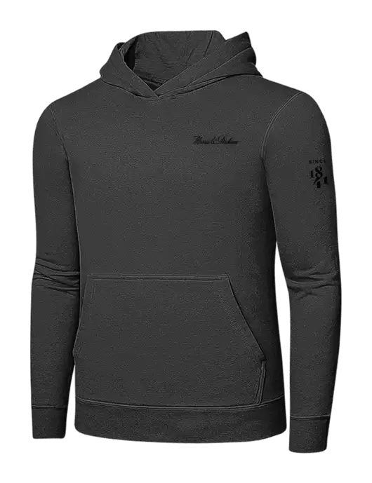 Charcoal 7.8 oz Ring Spun Hooded Sweatshirt w/Morris & Dickson Logo, Since 1841 Logo