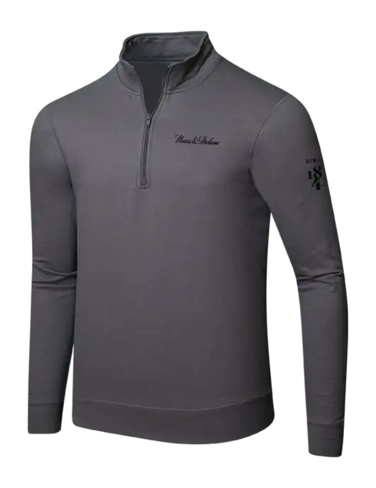 Charcoal 8.5 oz Ring Spun 1/4 Zip Pullover Sweatshirt w/Morris & Dickson Logo, Since 1841 Logo