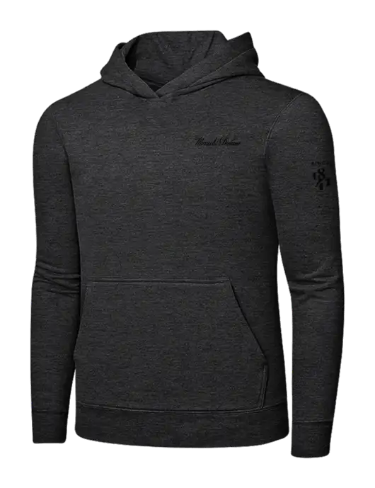 Dark Heather Grey 7.8 oz Ring Spun Hooded Sweatshirt w/Morris & Dickson Logo, Since 1841 Logo