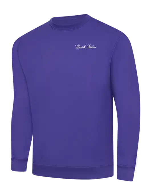 Purple 9 oz 50/50 Cotton/Poly Crew Sweatshirt w/Morris & Dickson Logo, Since 1841 Logo