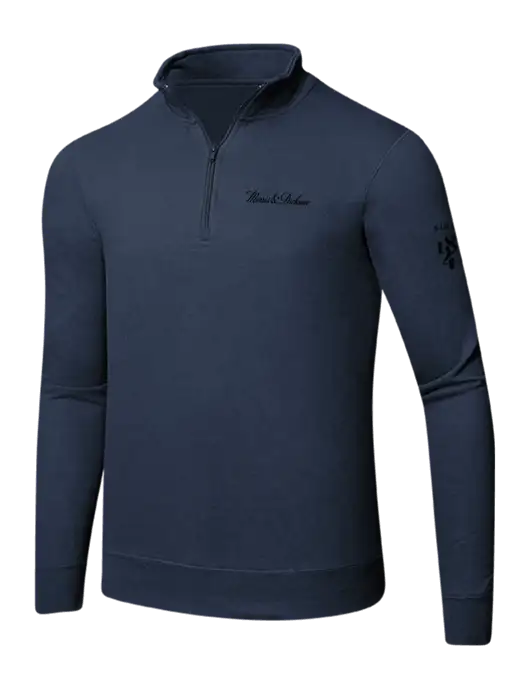 Team Navy 8.5 oz Ring Spun 1/4 Zip Pullover Sweatshirt w/Morris & Dickson Logo, Since 1841 Logo