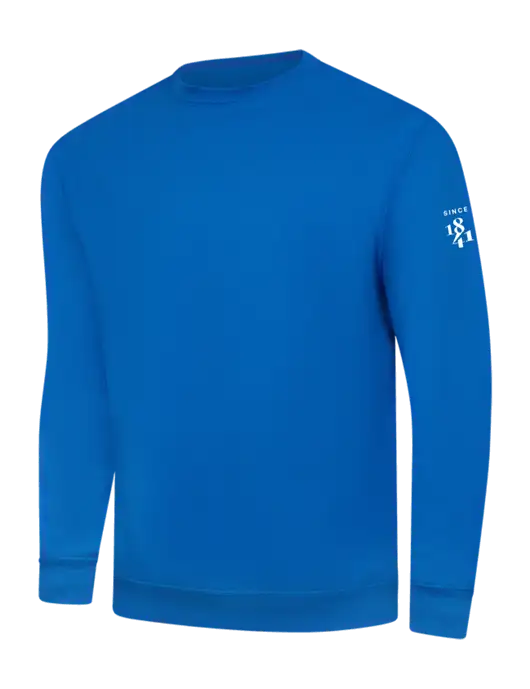 True Royal 9 oz 50/50 Cotton/Poly Crew Sweatshirt w/Morris & Dickson Logo, Since 1841 Logo
