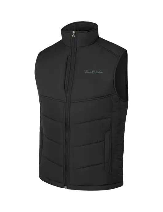 Black/Black Puffy Vest w/Morris & Dickson Logo