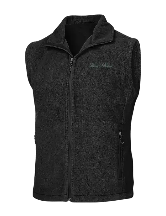Black Fleece Vest w/Morris & Dickson Logo