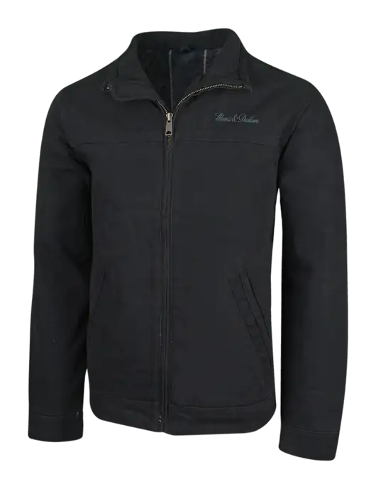 Cornerstone Black Washed Duck Cloth Flannel Lined Work Jacket w/Morris & Dickson Logo