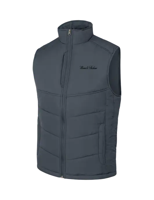 Dark Slate/Black Puffy Vest w/Morris & Dickson Logo