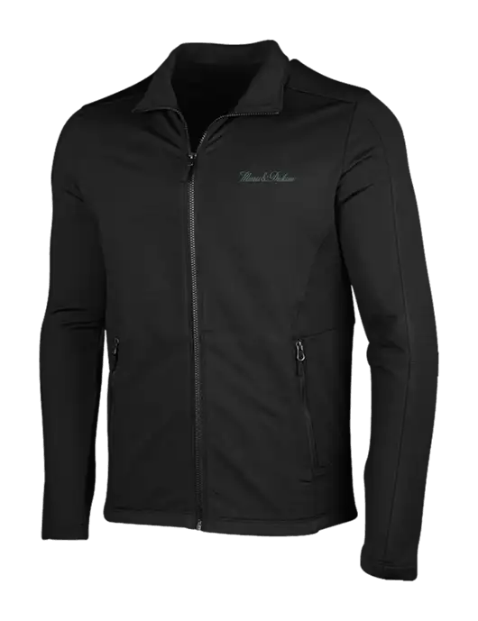 Deep Black Grid Fleece Jacket w/Morris & Dickson Logo