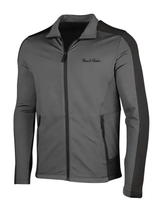 Medium Grey Heather Grid Fleece Jacket w/Morris & Dickson Logo