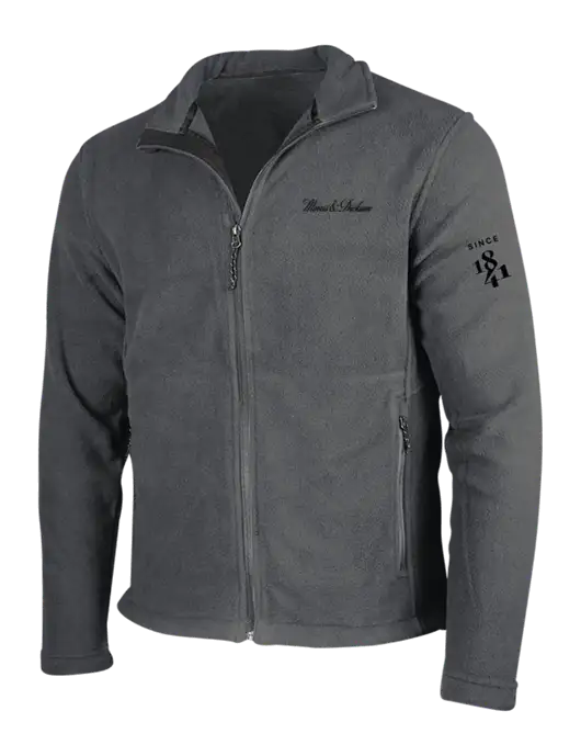 Dark Grey Fleece Jacket w/Morris & Dickson Logo, Since 1841 Logo