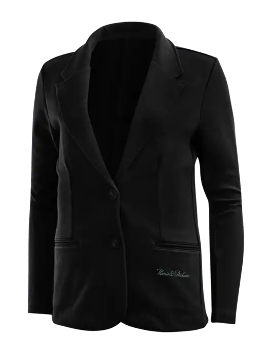 Black Womens Knit Blazer w/Morris & Dickson Logo