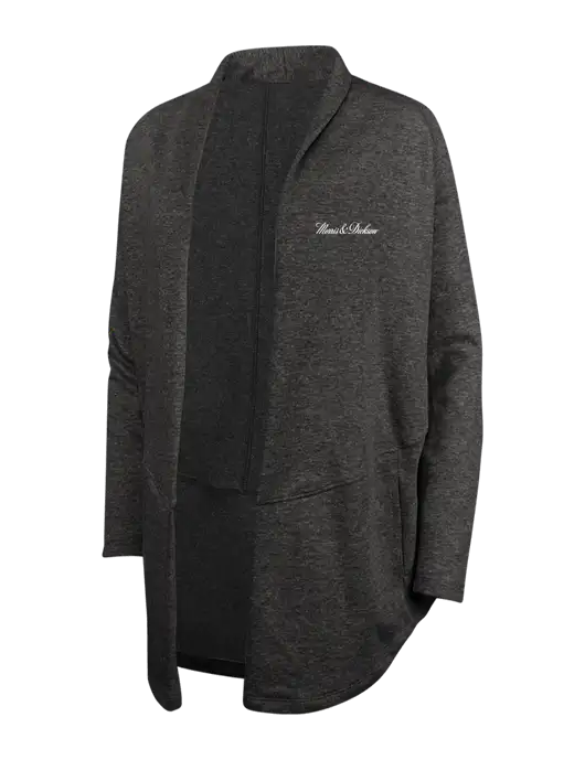 Charcoal Heather/ Medium Heather Grey Womens Interlock Cardigan w/Morris & Dickson Logo