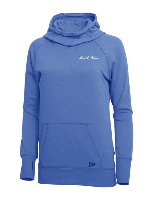 New Era Royal Heather Womens Tri-Blend Fleece Pullover Hoodie w/Morris & Dickson Logo