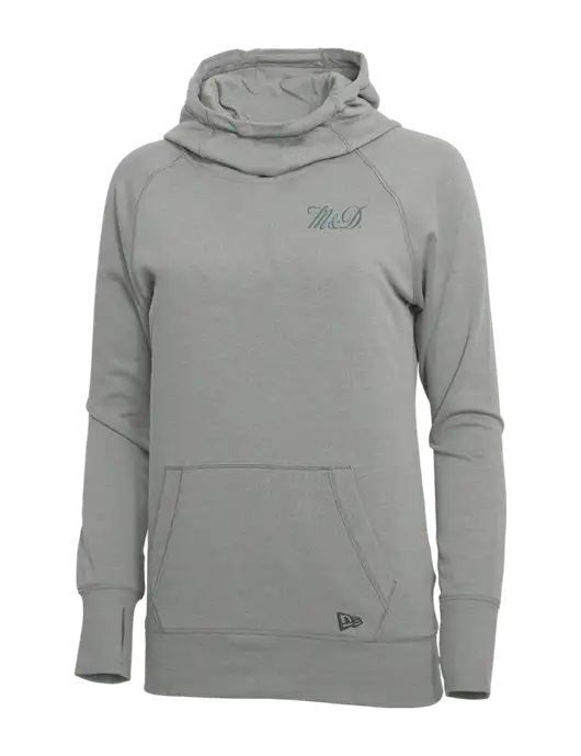 New Era Shadow Grey Heather Womens Tri-Blend Fleece Pullover Hoodie w/M&D Logo