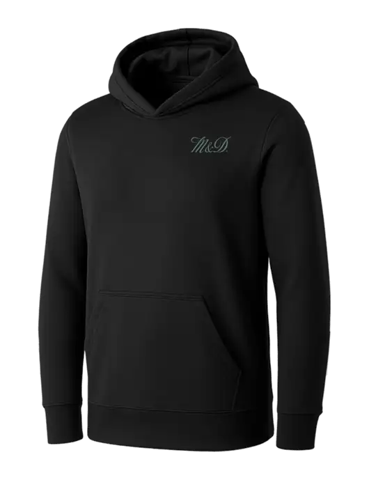 Womens Black Core Fleece Pullover Hooded Sweatshirt w/M&D Logo