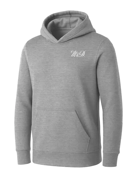Womens Light Grey Heather Core Fleece Pullover Hooded Sweatshirt w/M&D Logo