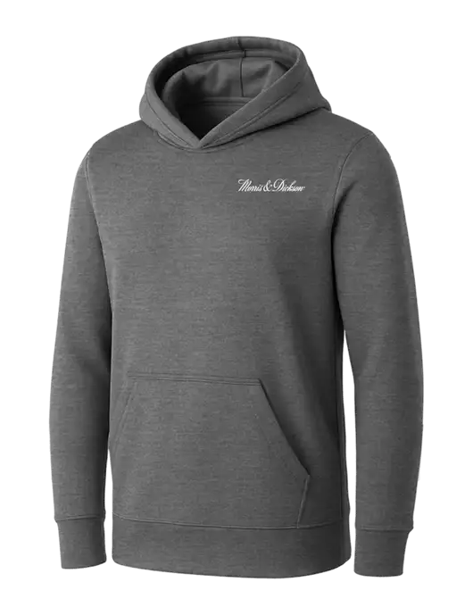 Womens Medium Grey Heather Core Fleece Pullover Hooded Sweatshirt w/Morris & Dickson Logo