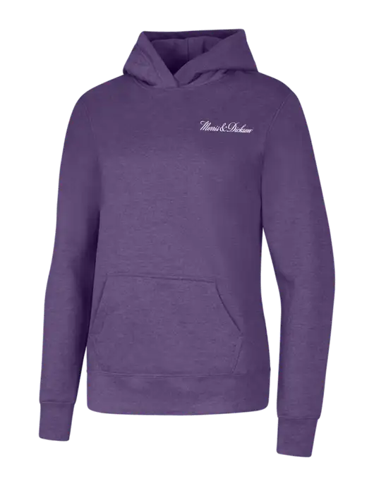 Womens Purple Heather Core Fleece Pullover Hooded Sweatshirt w/Morris & Dickson Logo