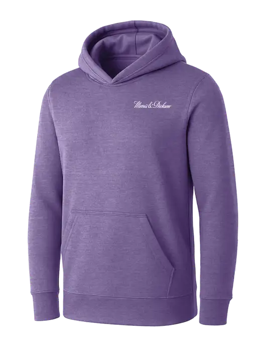 Womens Purple Heather Core Fleece Pullover Hooded Sweatshirt w/Morris & Dickson Logo