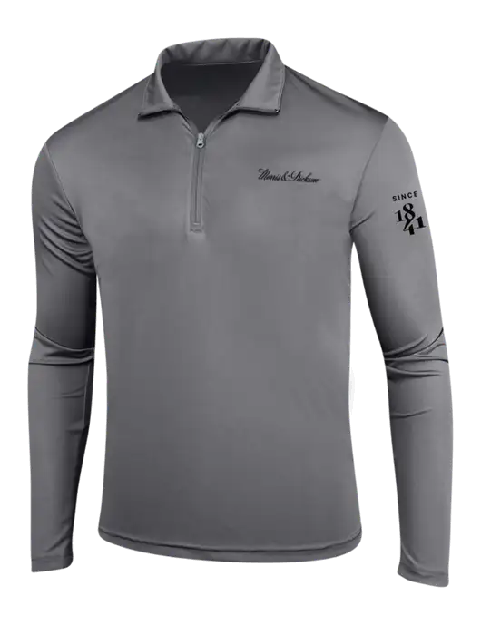 Medium Grey PosiCharge Competitor 1/4 Zip Pullover w/Morris & Dickson Logo, Since 1841 Logo