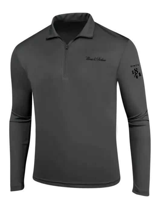 Dark Grey PosiCharge Competitor 1/4 Zip Pullover w/Morris & Dickson Logo, Since 1841 Logo