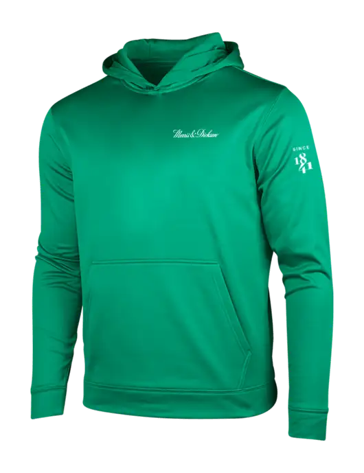 Kelly Green Sport-Wick Fleece Hooded Pullover w/Morris & Dickson Logo, Since 1841 Logo