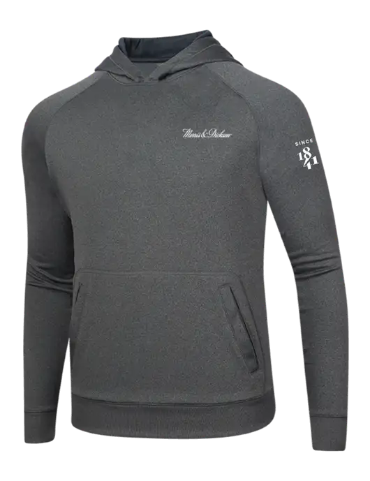 Tech Graphite Heather Fleece Hooded Sweatshirt w/Morris & Dickson Logo, Since 1841 Logo