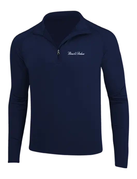 Navy Sport Wick Stretch 1/4 Zip Pullover w/Morris & Dickson Logo