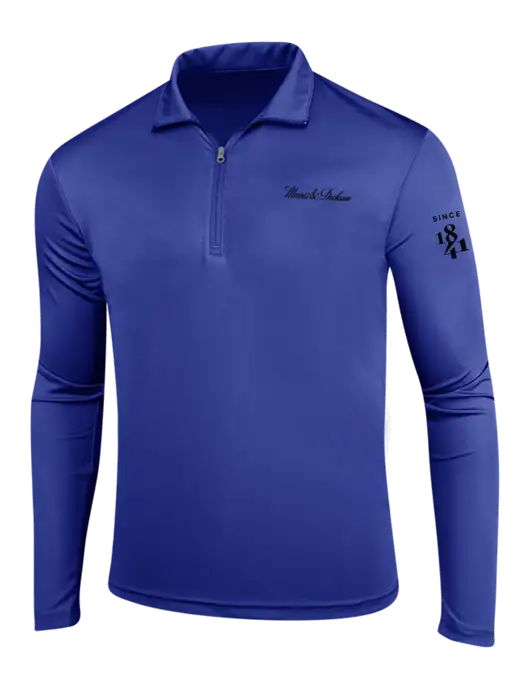 Dark Royal PosiCharge Competitor 1/4 Zip Pullover w/Morris & Dickson Logo, Since 1841 Logo
