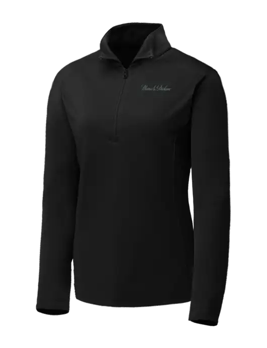 Black Womens Posicharge Competitor ¼ Zip Pullover w/Morris & Dickson Logo