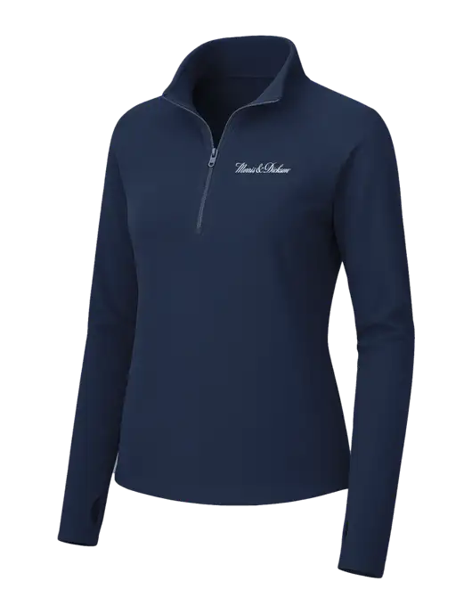 Womens Navy Microfleece 1/2 Zip Pullover w/Morris & Dickson Logo