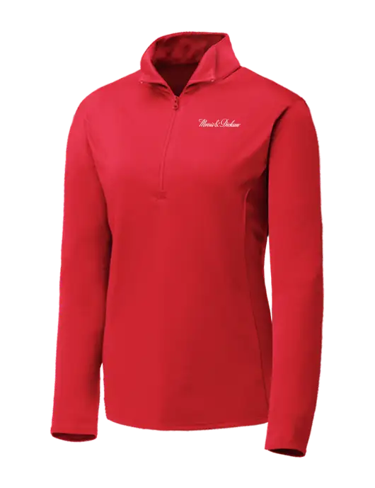 Red Womens Posicharge Competitor ¼ Zip Pullover w/Morris & Dickson Logo