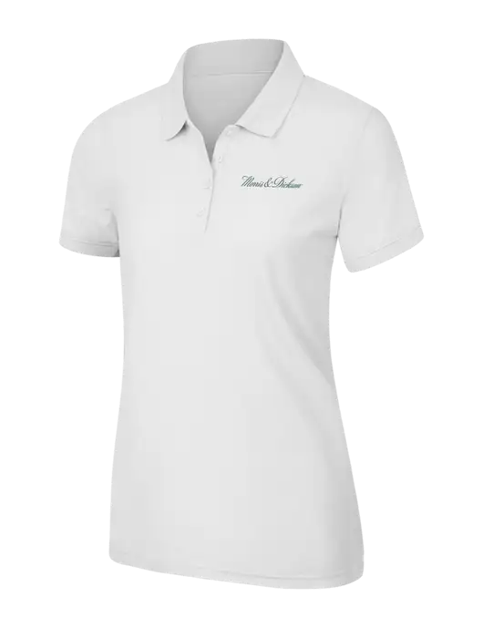 White Womens Core Classic Pique Polo w/Morris & Dickson Logo