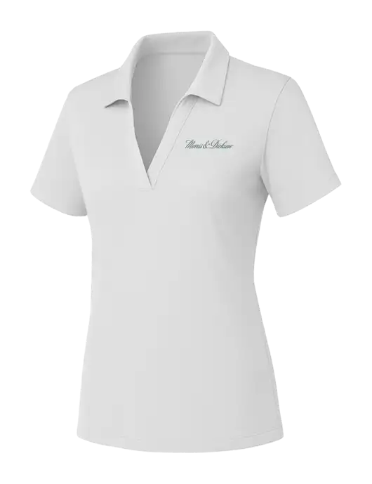 Womens White PosiCharge RacerMesh Polo w/Morris & Dickson Logo