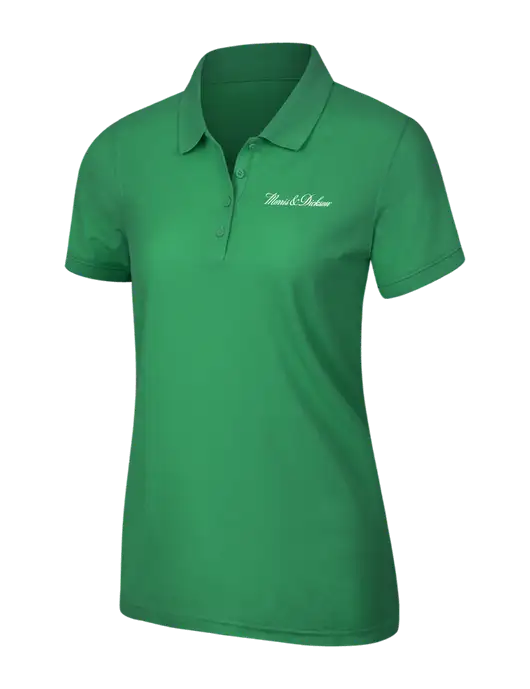 Kelly Green Womens Core Classic Pique Polo w/Morris & Dickson Logo