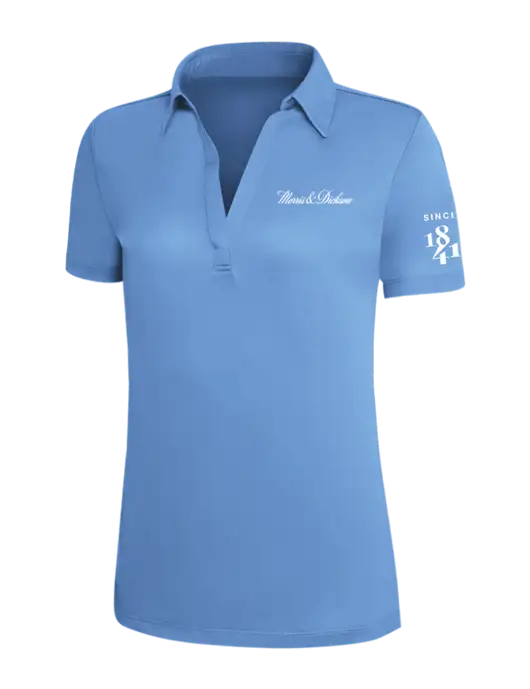 Carolina Blue Silk Touch Womens Performance Polo w/Morris & Dickson Logo, Since 1841 Logo