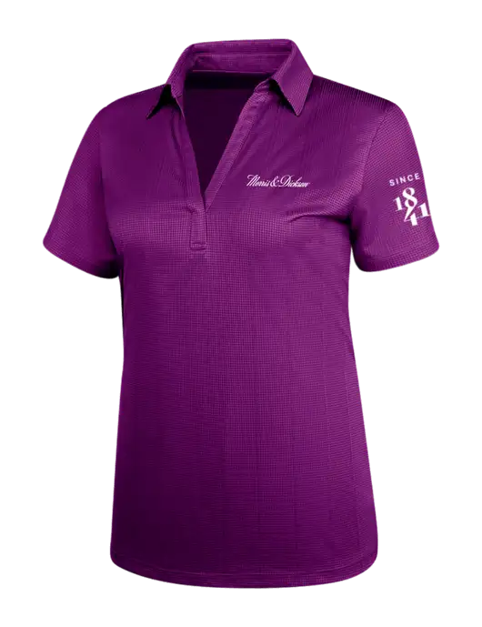 Violet Purple Womens Performance Fine Jacquard Polo w/Morris & Dickson Logo, Since 1841 Logo