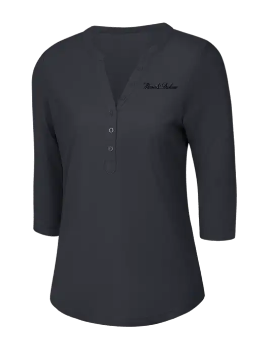 OGIO Charcoal Grey Jewel Henley w/Morris & Dickson Logo