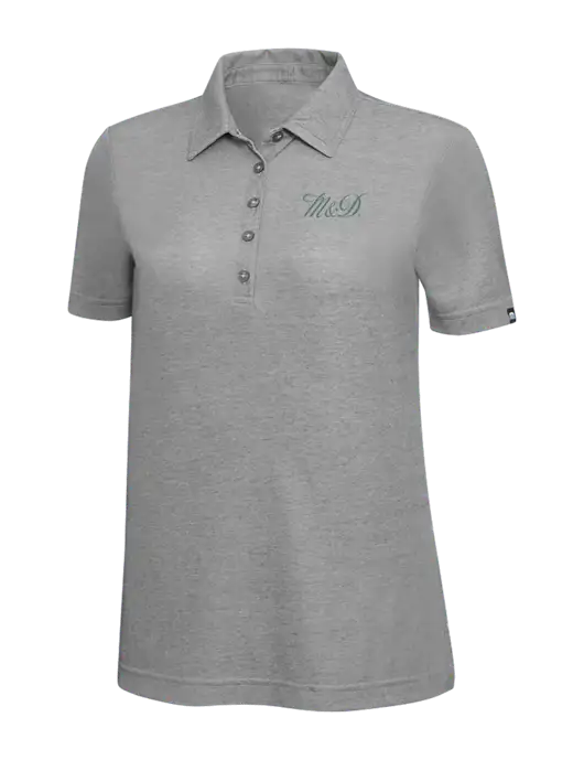 TravisMathew Grey Heather Womens Oceanside Polo w/M&D Logo