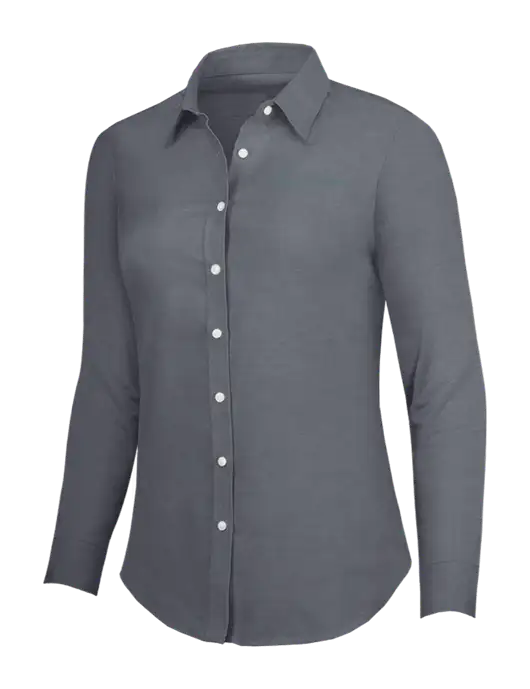 Dark Grey Womens SuperPro Oxford Shirt w/Morris & Dickson Logo