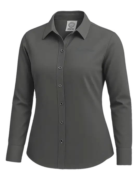 Brooks Brothers Womens Dark Grey Wrinkle-Free Stretch Nailhead Shirt w/Morris & Dickson Logo