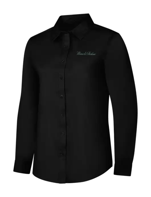 Womens Black Long Sleeve Superpro React Twill Shirt w/Morris & Dickson Logo