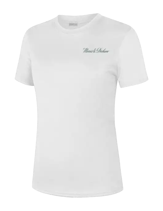  Womens White PosiCharge Competitor Tee w/Morris & Dickson Logo