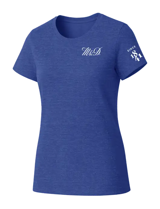 Womens Seriously Soft Royal Frost T-Shirt w/M&D Logo, Since 1841 Logo