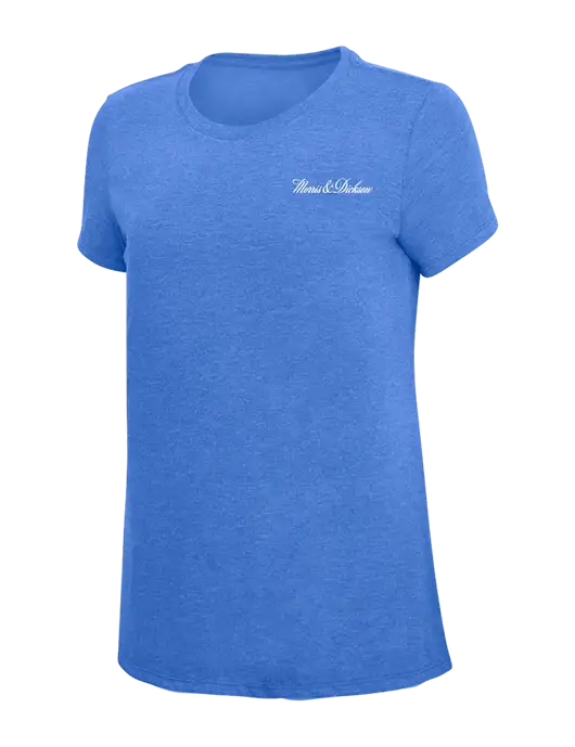 Womens Simply Soft Royal Frost 4.5oz  Poly/Combed Ring Spun Cotton T-Shirt w/Morris & Dickson Logo