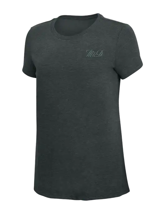 Womens Simply Soft Black Frost 4.5oz Poly/Combed Ring Spun Cotton T-Shirt w/M&D Logo