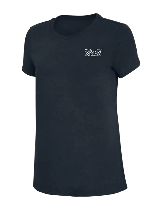 Womens Simply Soft Navy 4.5oz Poly/Combed Ring Spun Cotton T-Shirt w/M&D Logo