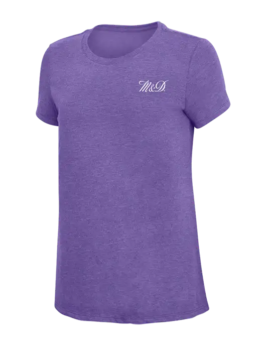 Womens Simply Soft Purple Frost 4.5oz  Poly/Combed Ring Spun Cotton T-Shirt w/M&D Logo